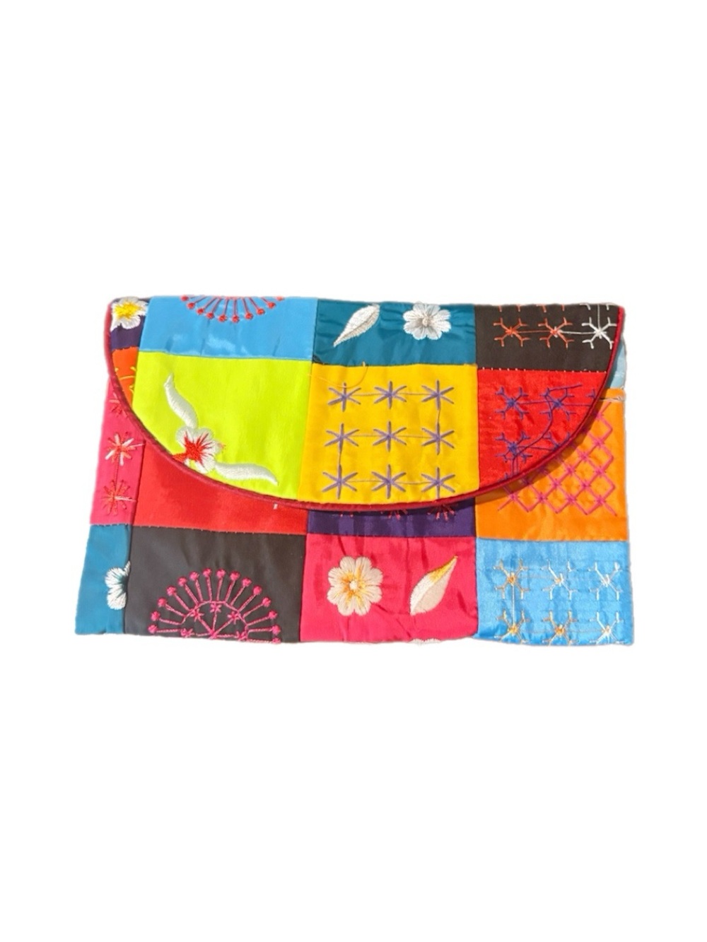 Multicolor Patchwork Embroidered Clutch Bag